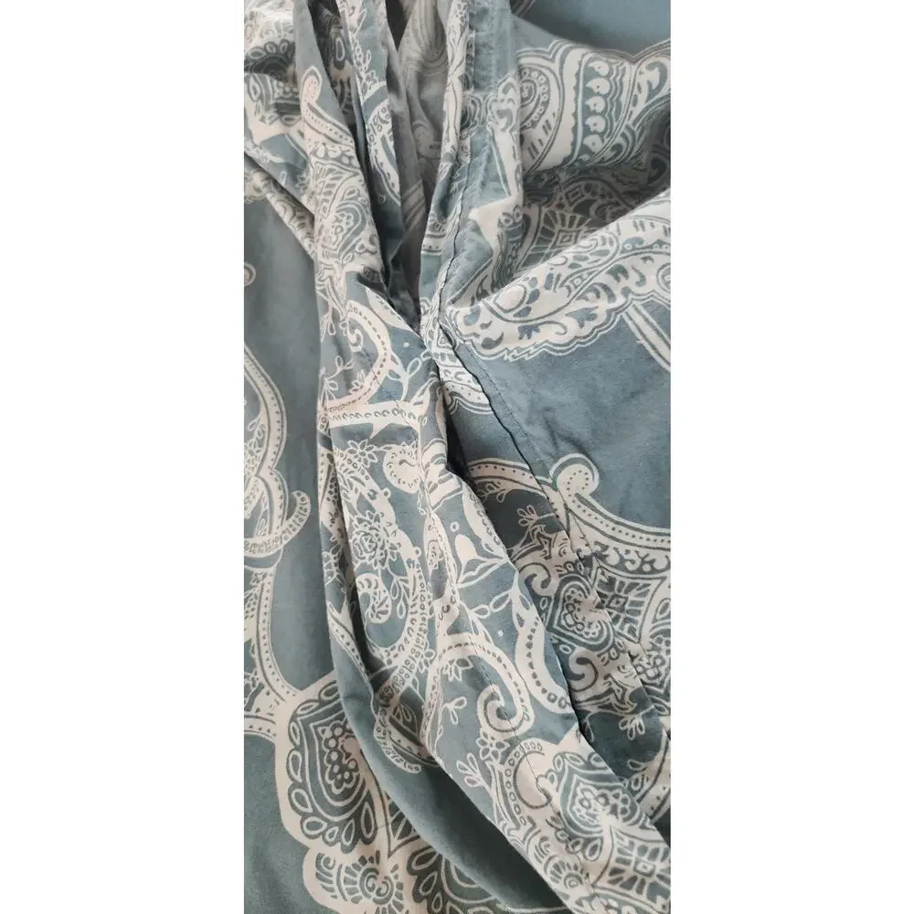 Pottery Barn Alana Medallion Duvet Cover Porcelain Blue Ivory California King